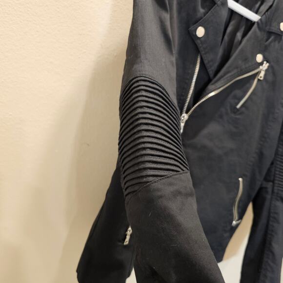 H & M Divided Cotton Twill Motorcycle Biker Jacket - Picture 2 of 7